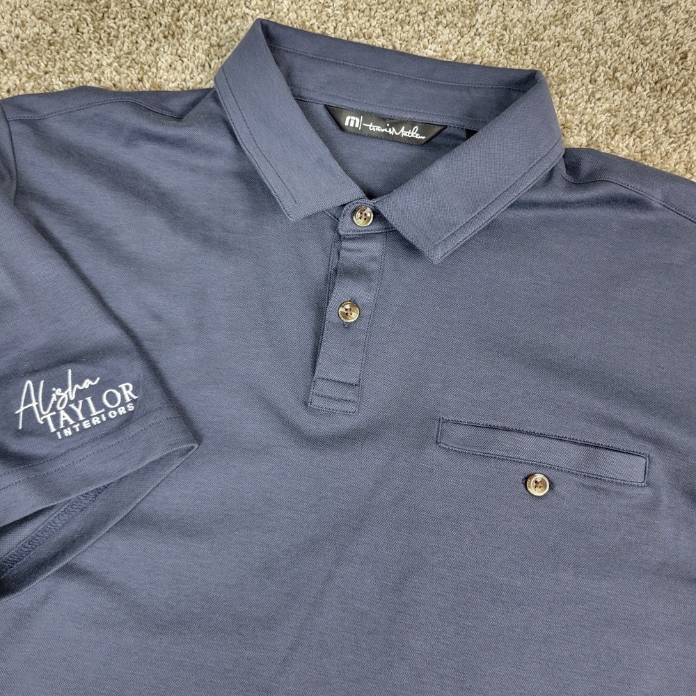 Travis Mathew Mens Large Solid Gray Performance Stretch Polo Short Sleeve
